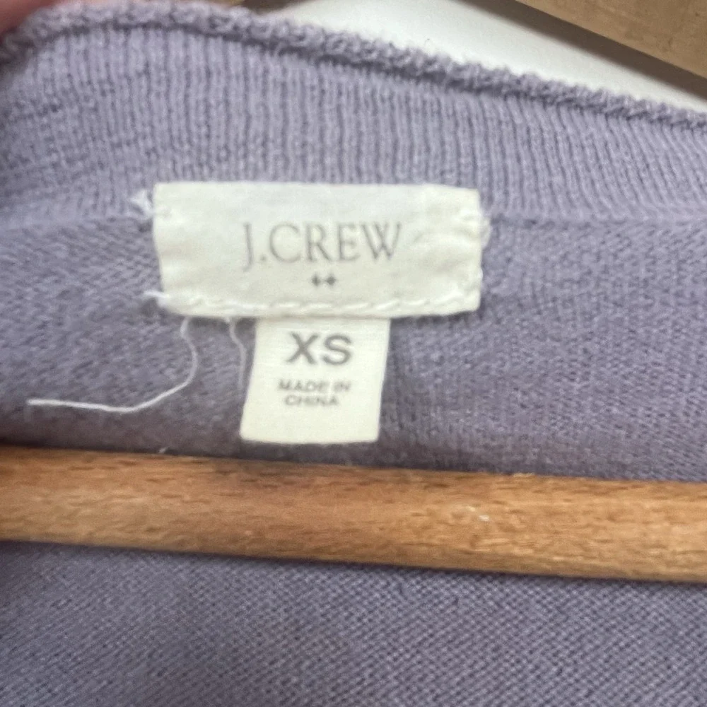 J.Crew‎ Womens XS Purple V-Neck 100% Cotton Knit Pullover Sweater